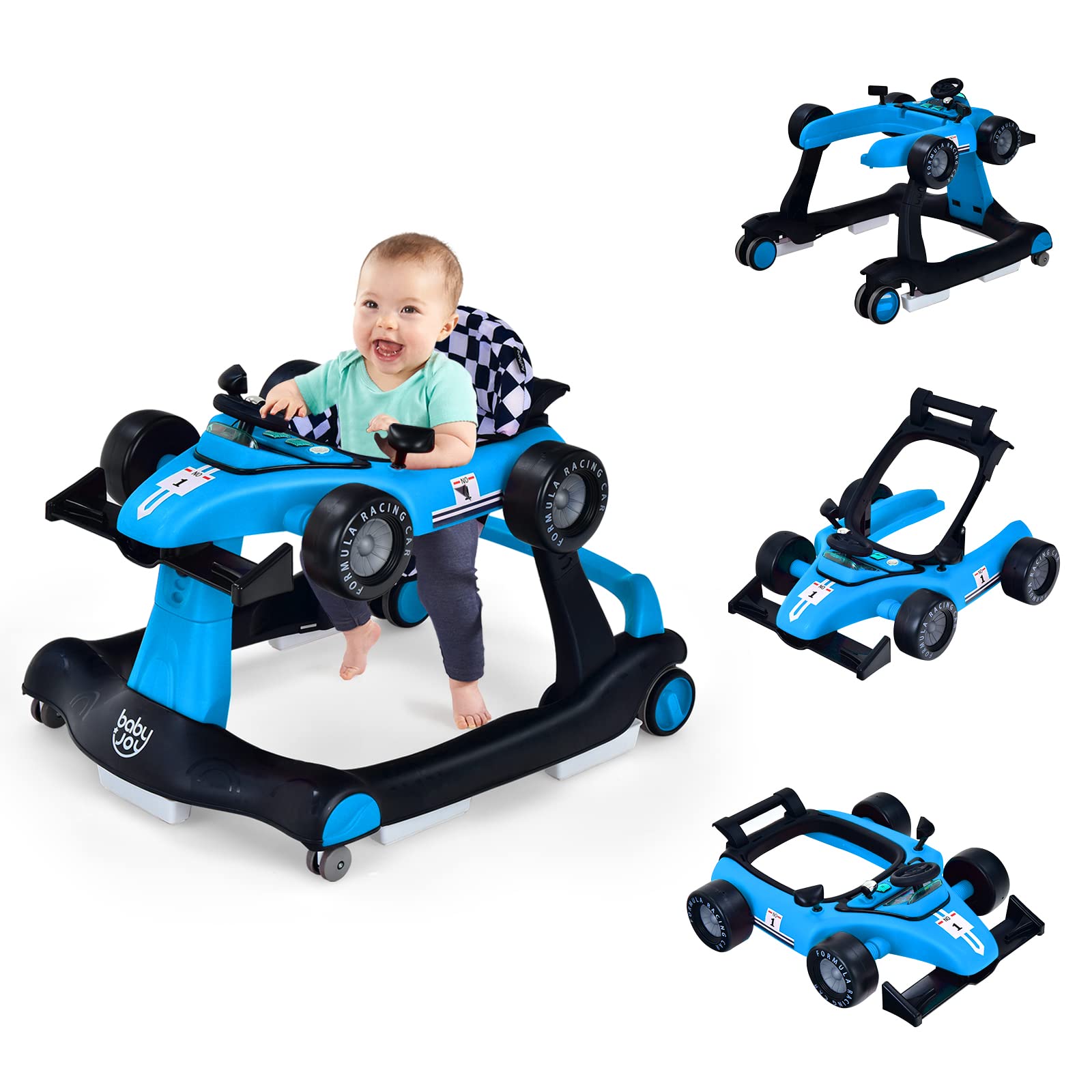 Foldable Activity Walker w/ Adjustable Height & Speed | 4-in-1 Baby Walker