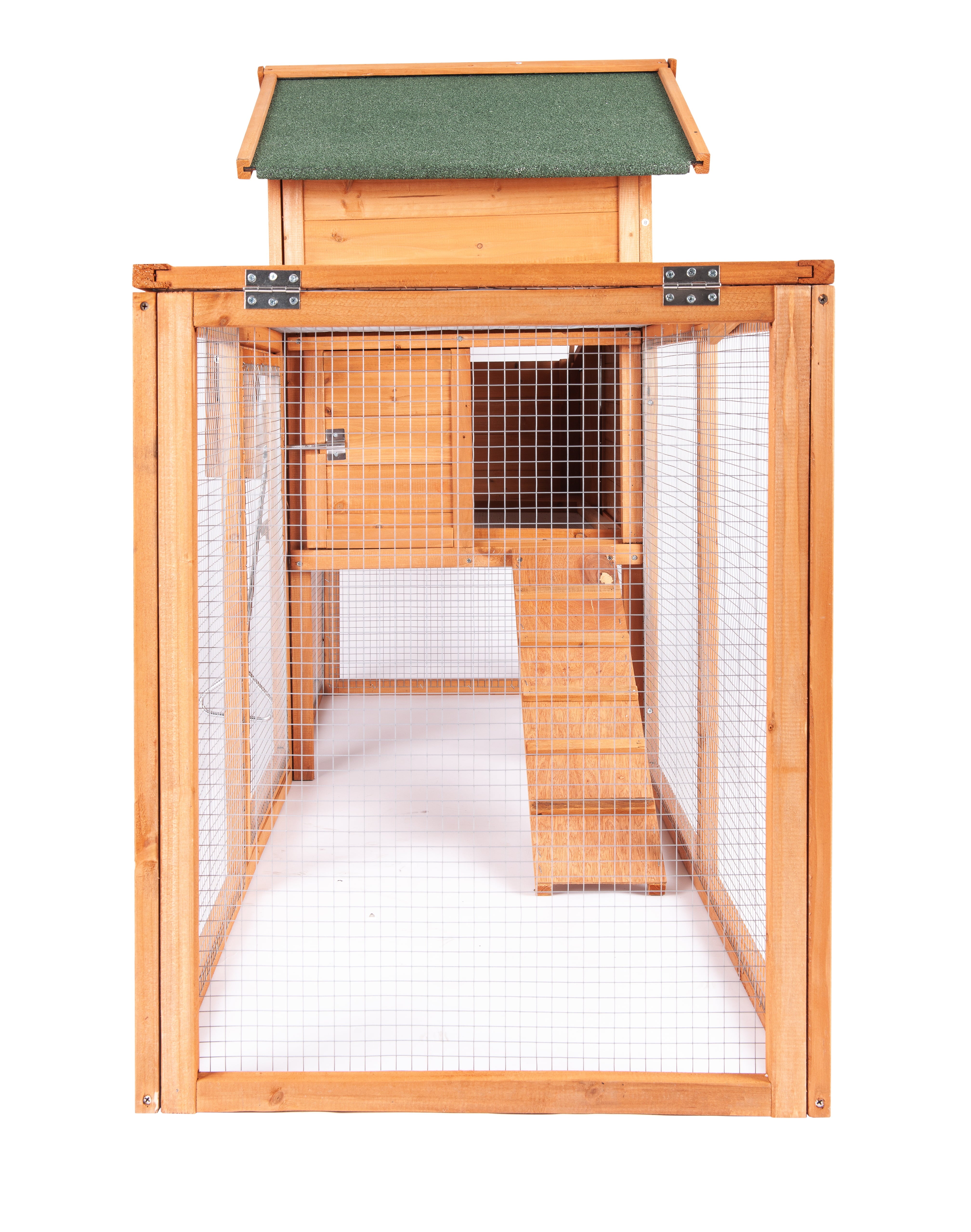 120'' Chicken Coop for 2-6 Chickens Outdoor Wooden Rabbit Hutch Hen Poultry Pet House with Chicken Run Cage， Egg Box and Waterproof Roof Garden Backyard