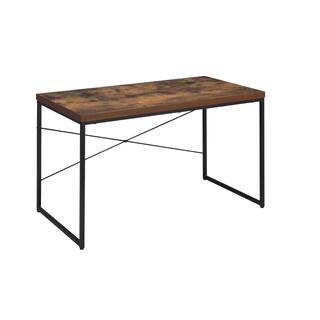 Acme Furniture 47 in. Rectangular Weathered Oak Writing Desks with Metal Frame 92396