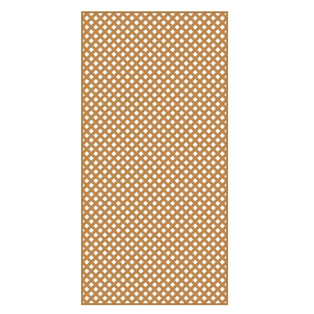 Barrette Outdoor Living 4 ft. x 8 ft. Sierra Cedar Privacy Diamond Vinyl Lattice - Framed 73004038