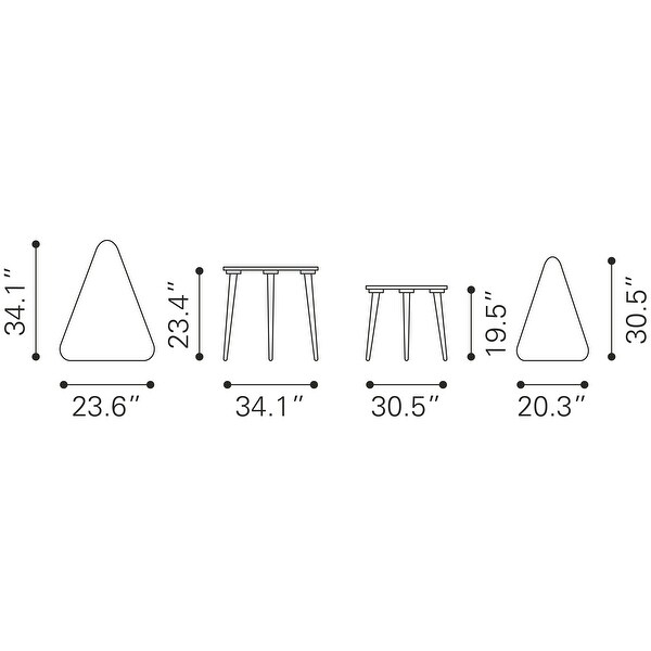 Set of 2 Jonathan Side Tables Natural - 34.1