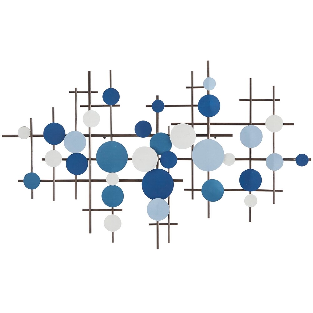 CosmoLiving by Cosmopolitan Blue Metal Overlapping Geometric Wall Decor