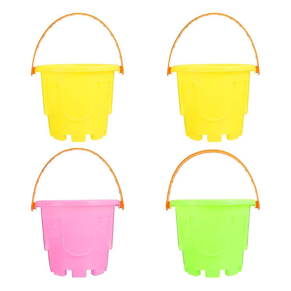 4pcs Kids Plastic Beach Bucket Toys Child Sand Bucket Mini Bucket Toys