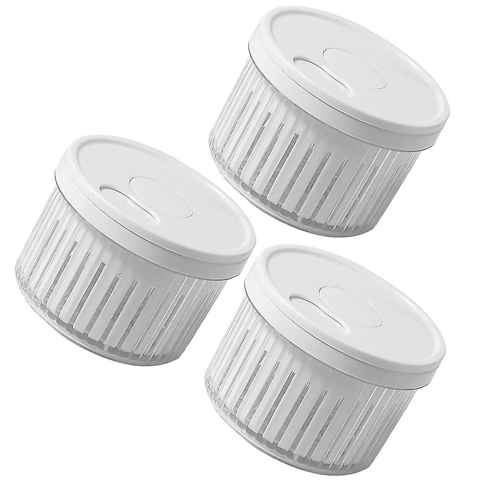 3pcs Vegetable Storage Containers Kitchen Food Container Garlic Keeper Drain Fresh Container