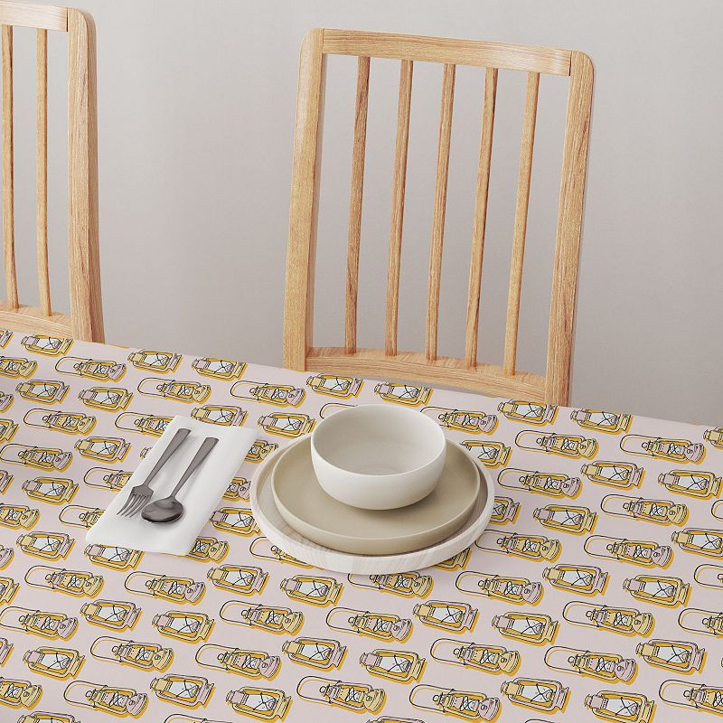 Square Tablecloth， 100% Polyester， 60x60， Camping Lanterns