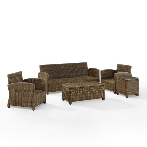 Bradenton 5Pc Outdoor Wicker Sofa Set - Sunbrella