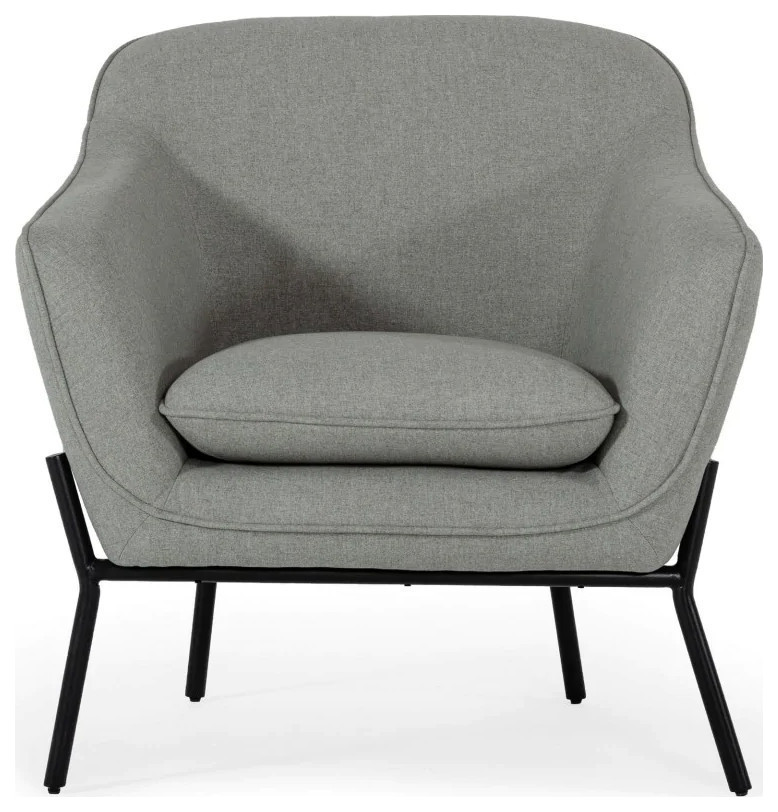 Dara Modern Gray Fabric Armchair   Midcentury   Armchairs And Accent Chairs   by Rustic Home Furniture Deco  Houzz