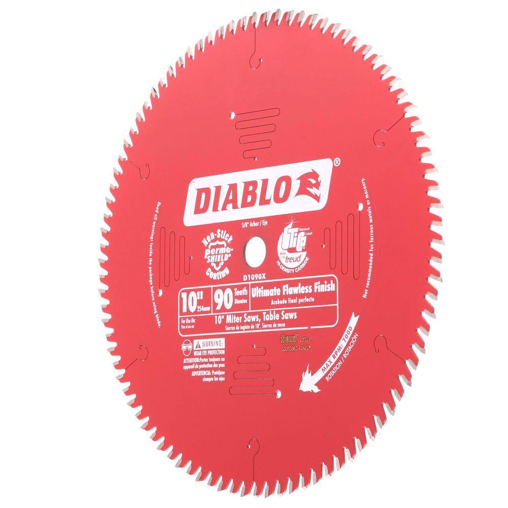 DIABLO 10 in. x 90-Tooth Ultimate Polished Finish Circular Saw Blade D1090X