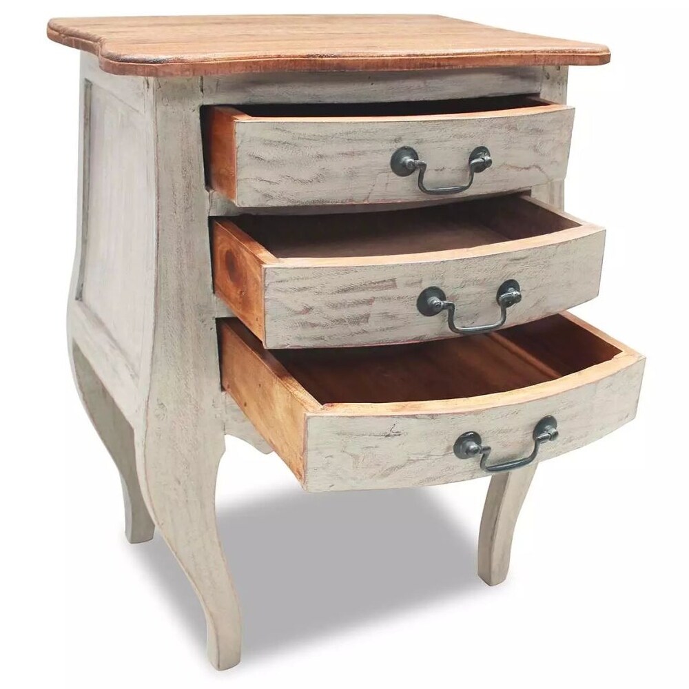 vidaXL Bedside Cabinet Solid Reclaimed Wood 18.9\