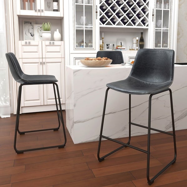 2 Set Faux Leather Bar Stool