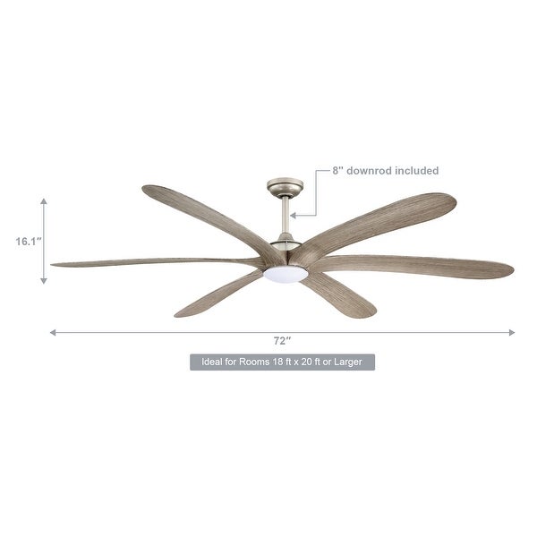 72-inch Driftwood 6-Blade DC Motor Ceiling Fan with Light and Remote Shopping - The Best Deals on Ceiling Fans | 39155376