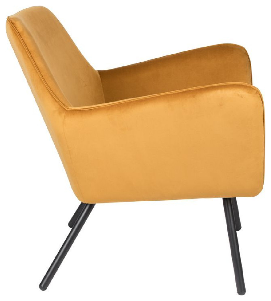 Gold Velvet Accent Chair  DF Bon   Midcentury   Armchairs And Accent Chairs   by Luxury Furnitures  Houzz