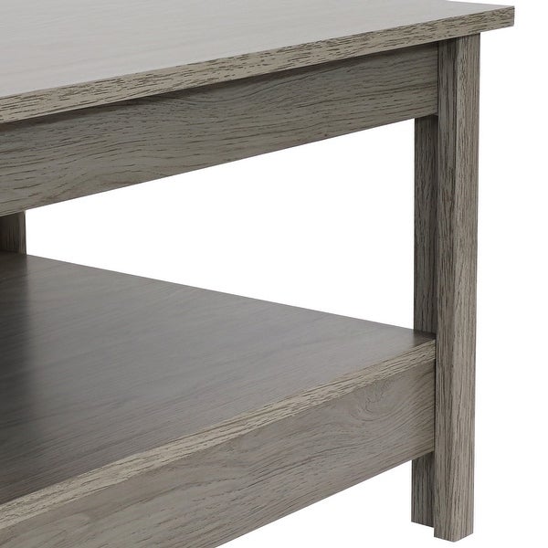 Classic Coffee Table with Lower Shelf - Thunder Gray