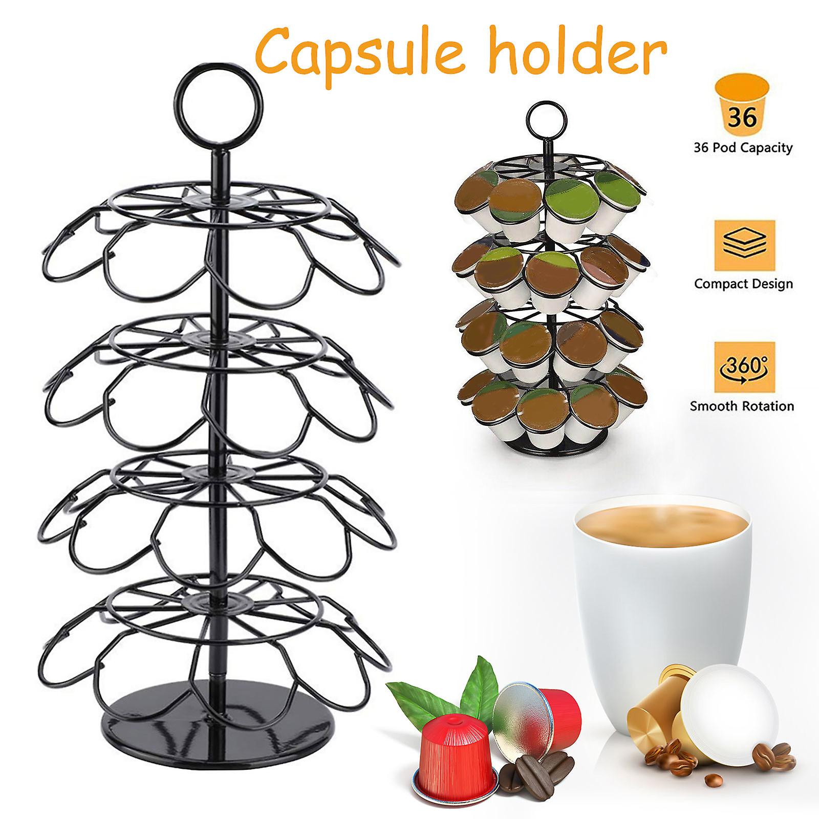 Creative Assembly Nespresso Rotate Practical Coffee Capsules Tower Stand Pod Metal Holder Dolce Gusto Fits Storage Home Gift