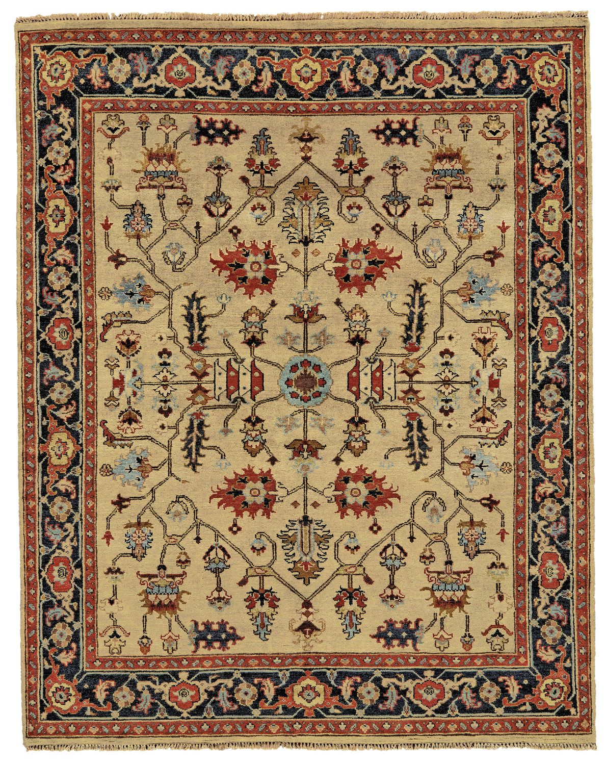 Alden Hand Knotted Gold and Rust Rug by BD Fine