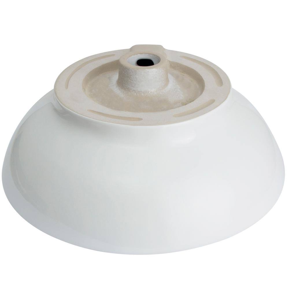 Glacier Bay Zale Round Vessel Sink in White 13-0089-W