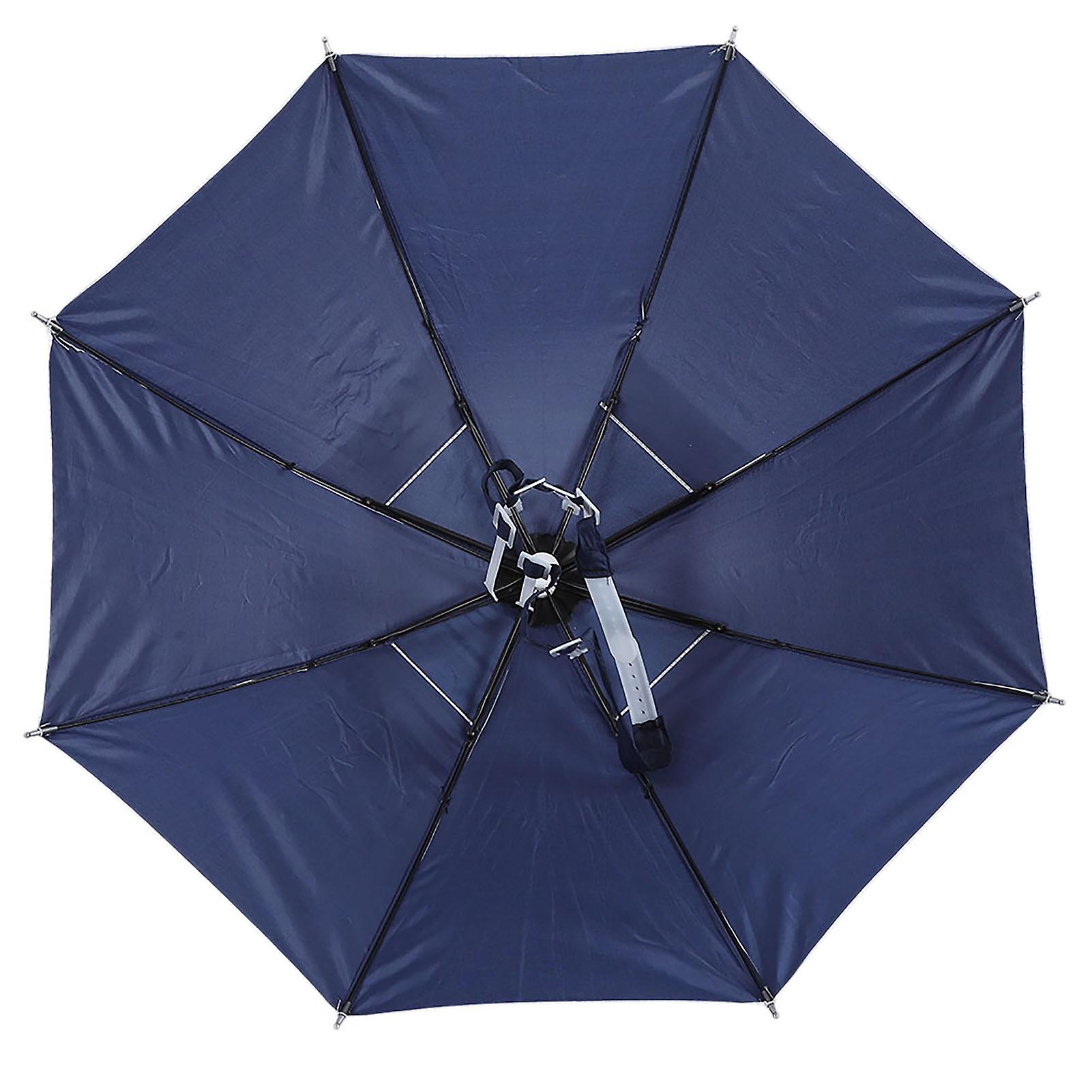 2pcs Folding Umbrella Hat Anti Uv Sun Protection Outdoor Raining Tackle For Camping Hiking