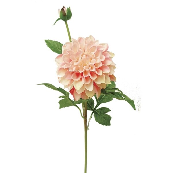 Creamy Pink Dahlia With Bud Artificial Flower