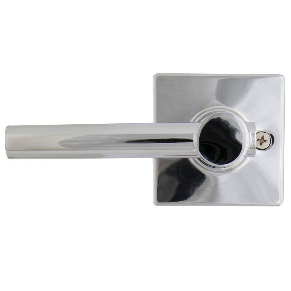 Defiant Highland Bright Chrome Hall and Closet Door Lever with Square Rose 32LD8203A