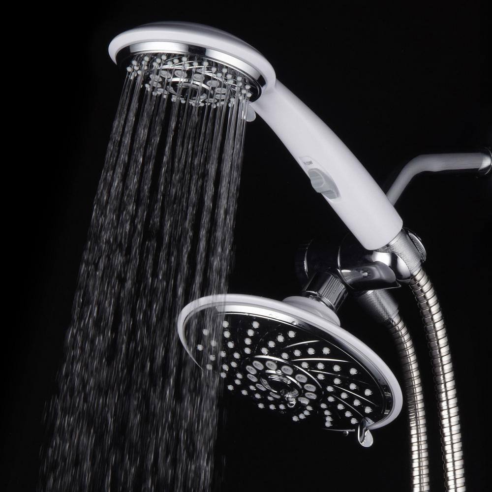 Hotel Spa 30-spray 6 in. Dual Shower Head and Handheld Shower Head with Waterfall in Chrome 21830