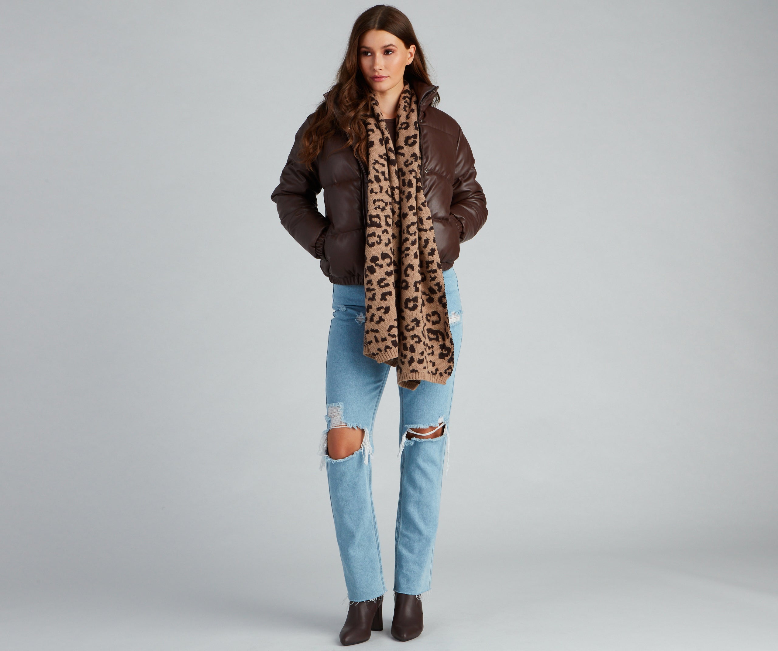 Leopard Love Ribbed Edge Scarf