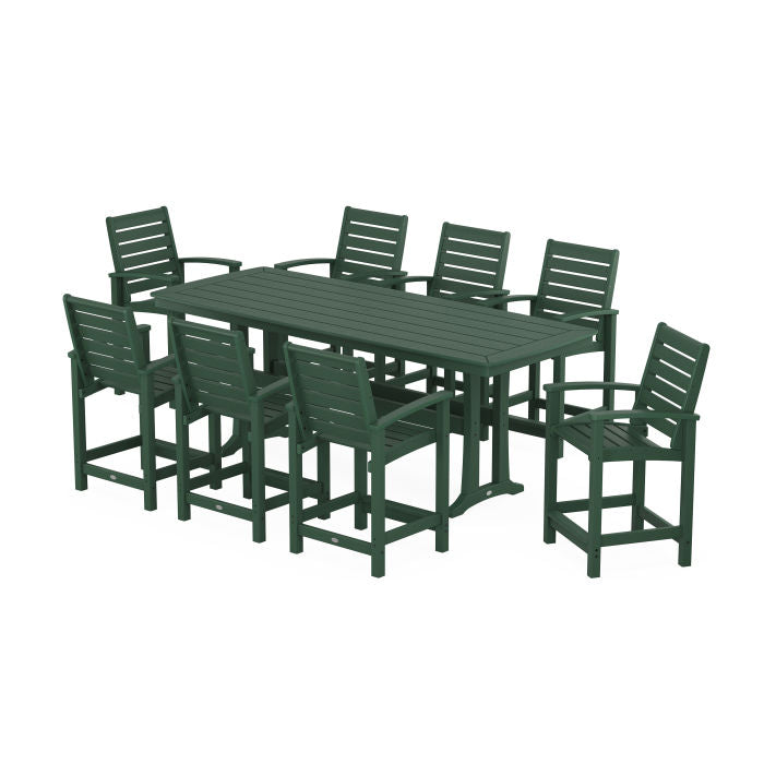 Polywood Signature 9-Piece Counter Set with Trestle Legs PWS1930-1