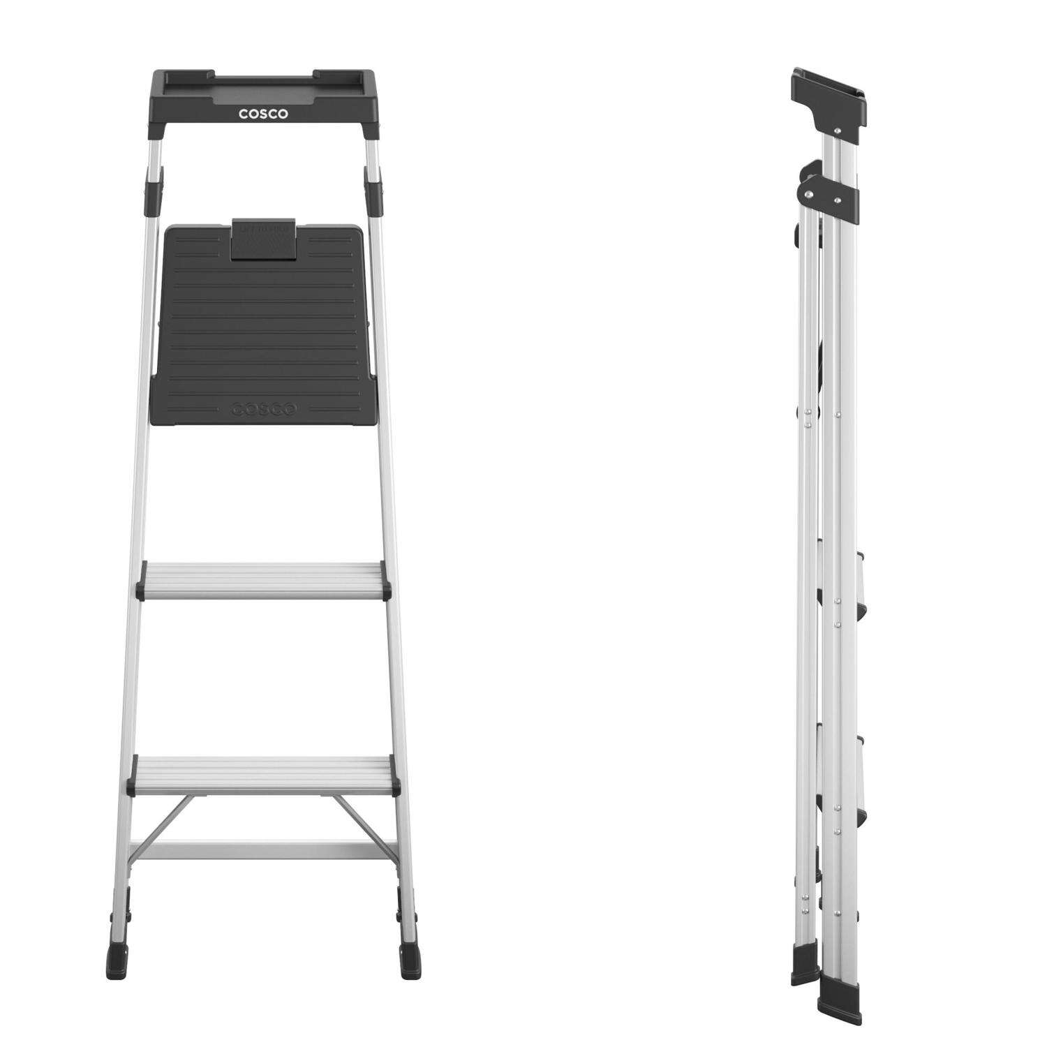 Cosco Lite Solutions 5 ft. H Aluminum Step Ladder Type II 225 lb. capacity