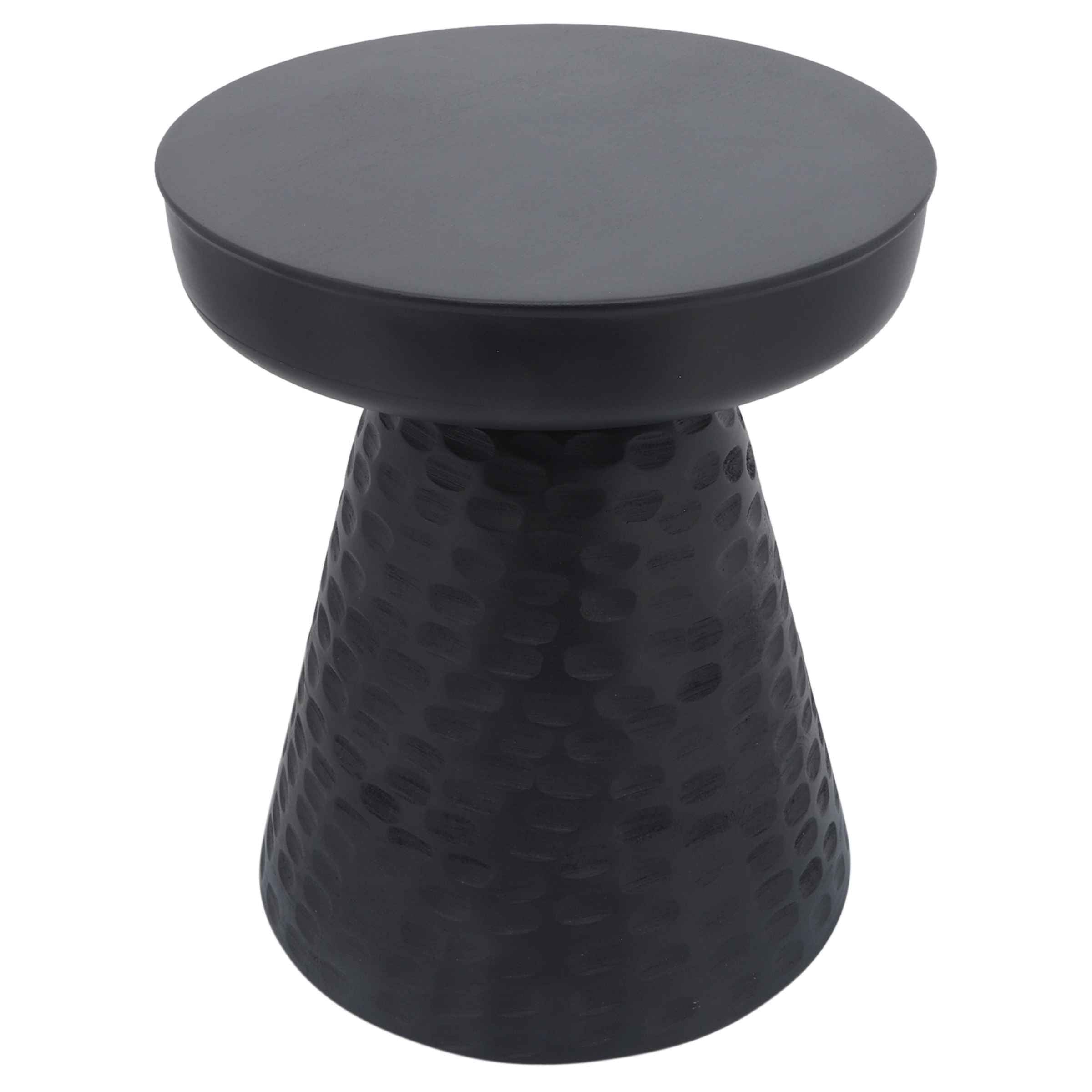 Hammered Wood Side Table 48 Cm - Black 15468-05