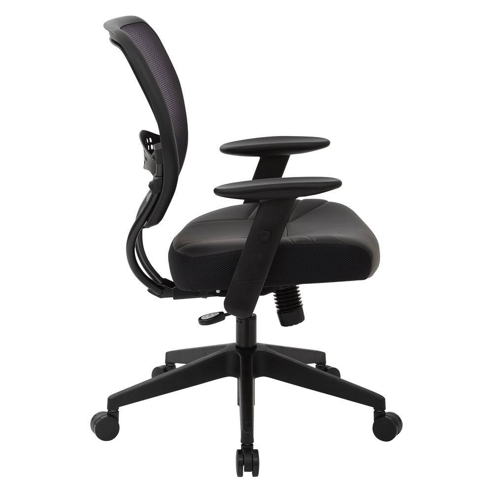 Office Star Products 57 Series 26.5 in. Width Big and Tall Black Leather Ergonomic Chair with Adjustable Height 5700E