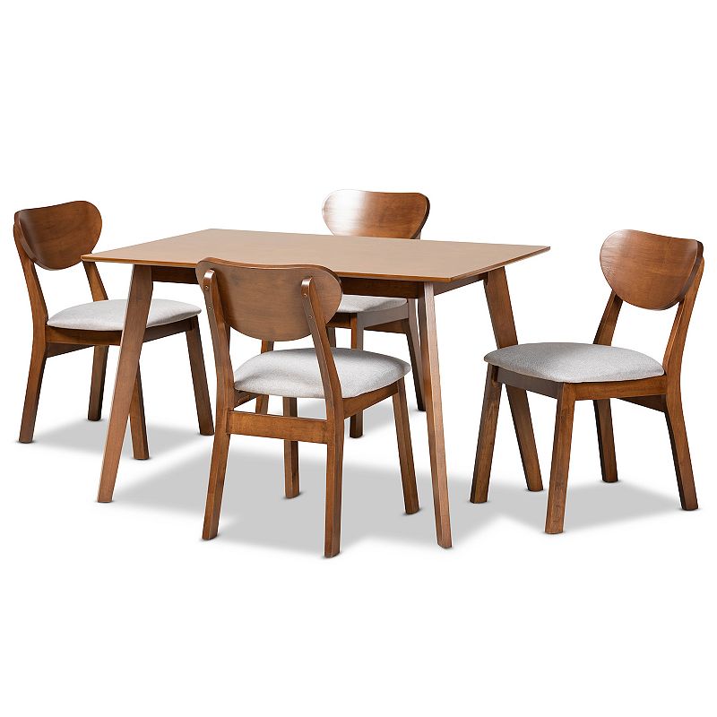 Baxton Studio Damara Dining Table and Chair 5-piece Set