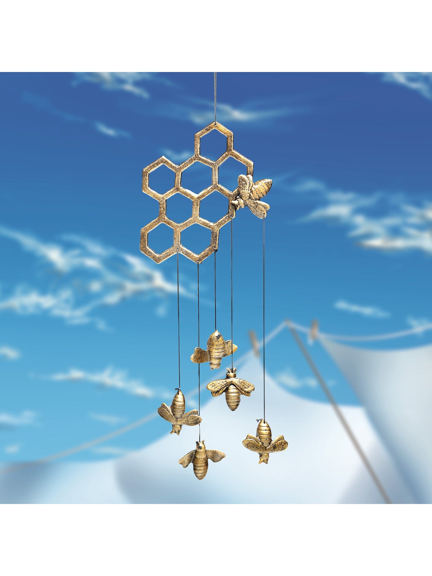 Aluminum Bees and Honeycomb Windchime