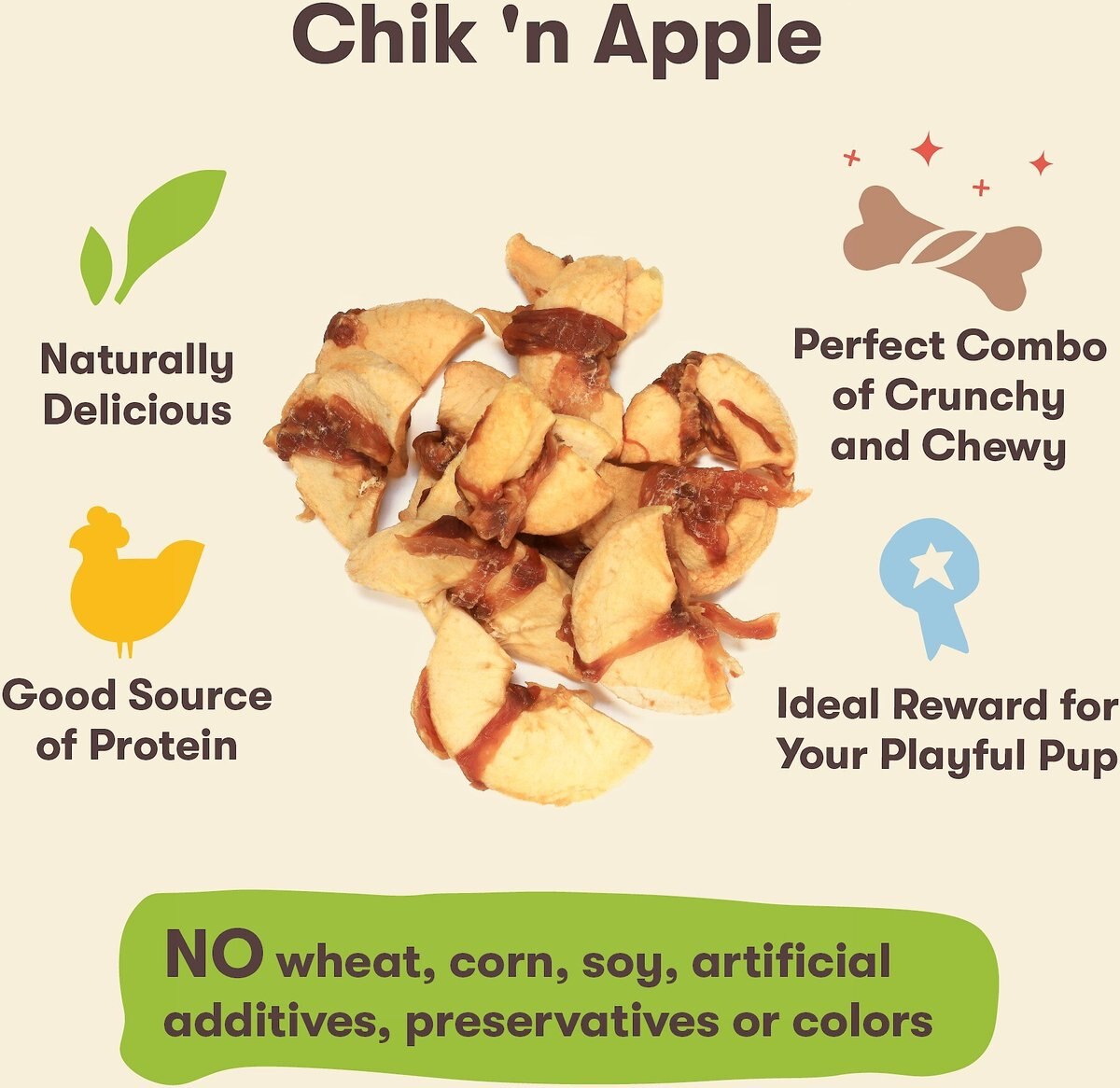 Pet 'n Shape Chik 'n Apple Dog Treats， 16-oz bag