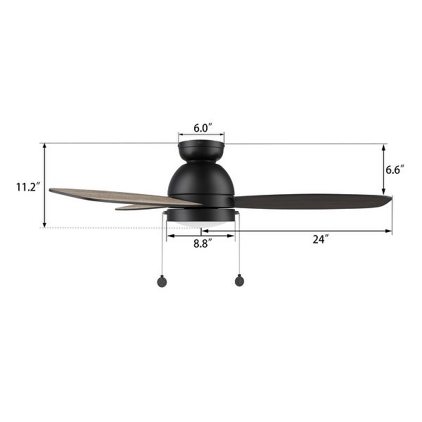 Reed 48-inch Indoor Ceiling Fan with Pull Chain，Dimmable LED Light Kit and Reversible DC motors. - N/A Shopping - The Best Deals on Ceiling Fans | 41655179