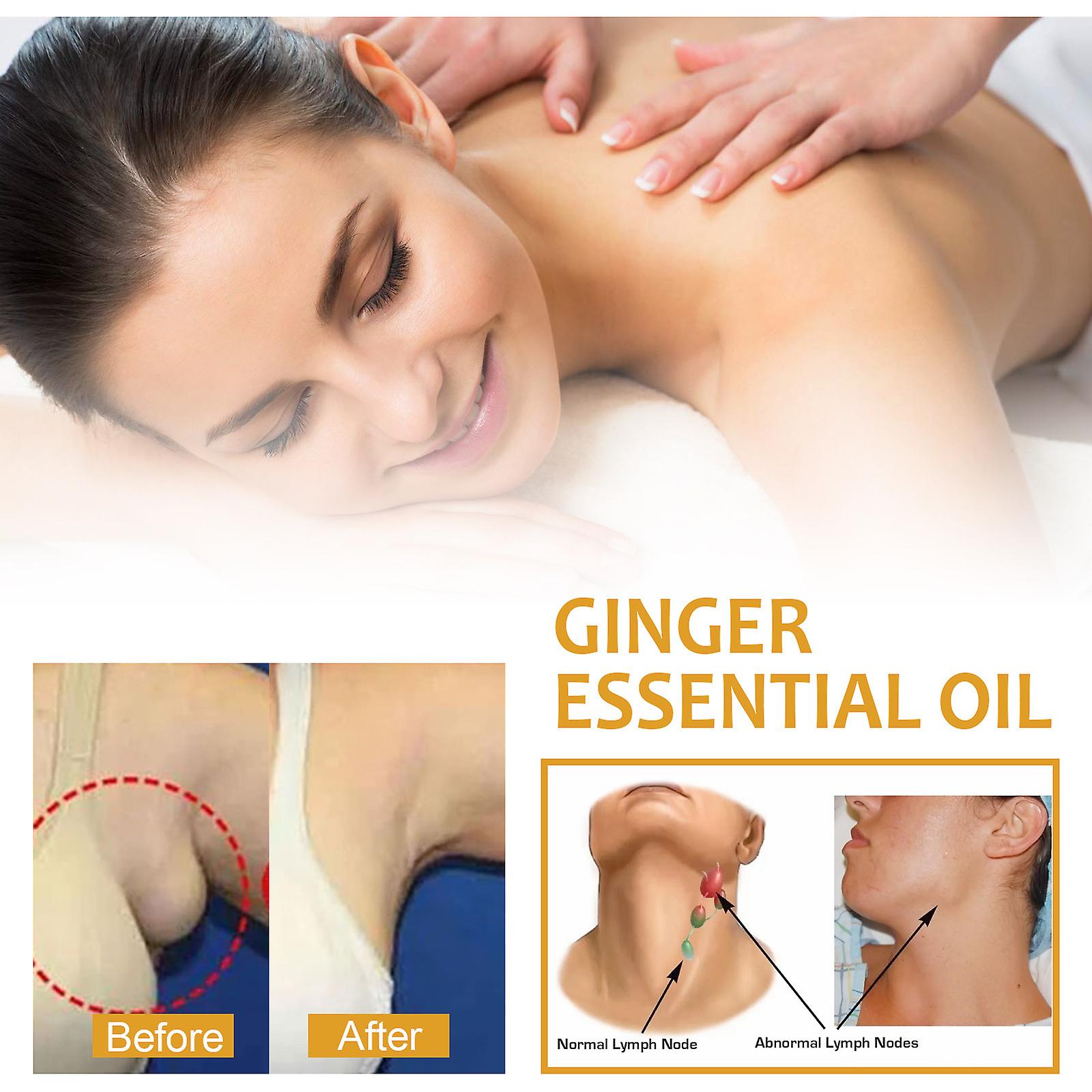 Ginger Lymphatic Massage Essential Oil Body Care To Unblock Lymph Armpits Neck Knots Meridians