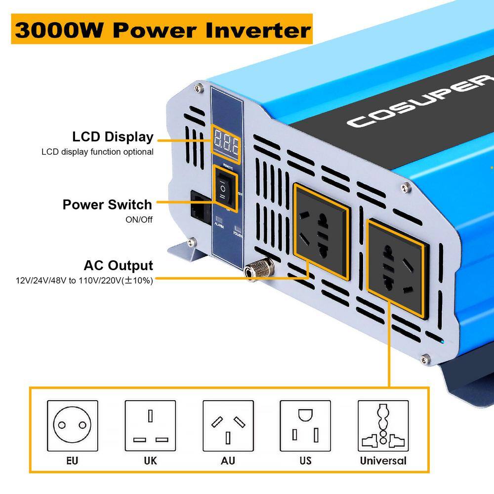 ACOPower 400-Watt Black Monocrystalline OffGrid Solar Power Kit 4 x 100-Watt Solar Panel with 2 200Ah Gel Deep Cycle Batteries 400AH3KW-400WMB