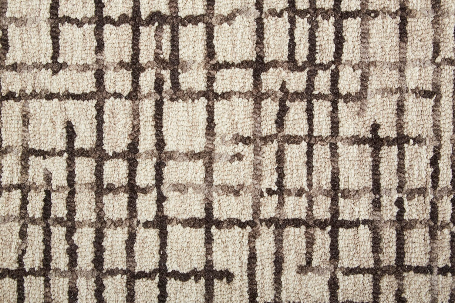 Carrick Hand-Tufted Crosshatch Light Taupe/Brown Rug