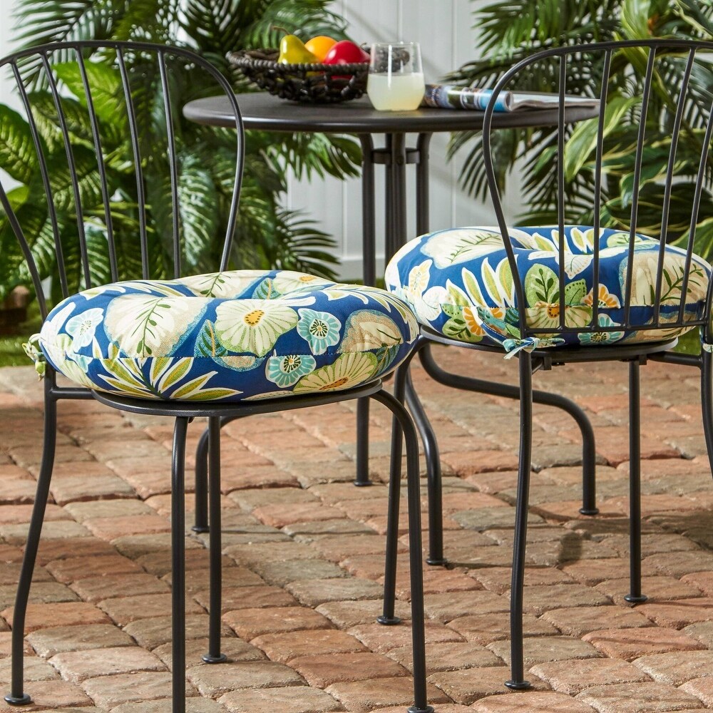 Eastport 18 inch Round Outdoor Bistro Chair Cushion (Set of 2) by Havenside Home   18w x 18l