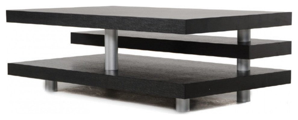 Andrej Modern Multi Tier Black Oak Coffee Table   Contemporary   Coffee Tables   by Rustic Home Furniture Deco  Houzz