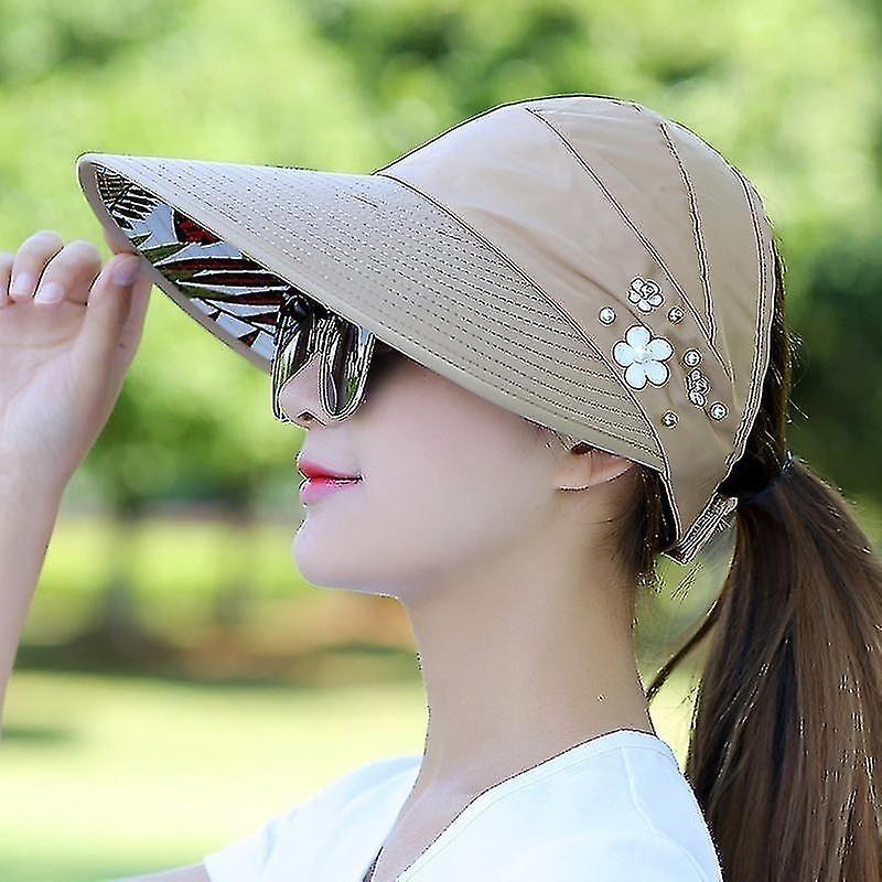 Women Lady Sunhat Beach Hat Uv Protection Anti-uv Casual Visors Foldable Cap For Outdoor