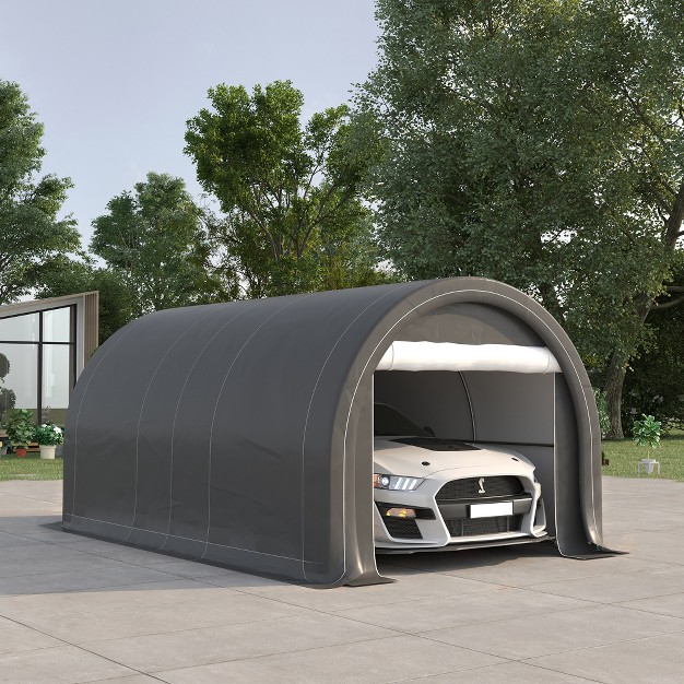 Outsunny 10 x27 X 16 x27 Carport Storage Tent Anti uv Pe Portable Garage For Car Truck Boat Motorcycle Bike Garden Tools Outdoor Work