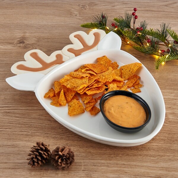 Winterberry Reindeer Chip and Dip Serving Tray