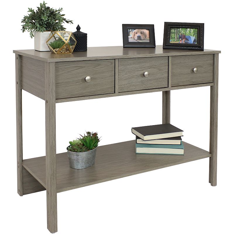 Sunnydaze Classic Entryway Table with Drawers - Thunder Gray - 30 in