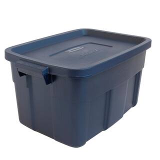 Rubbermaid Roughneck 14-gal. Storage Tote Box in Dark Indigo Metallic (6-Pack) RMRT140014