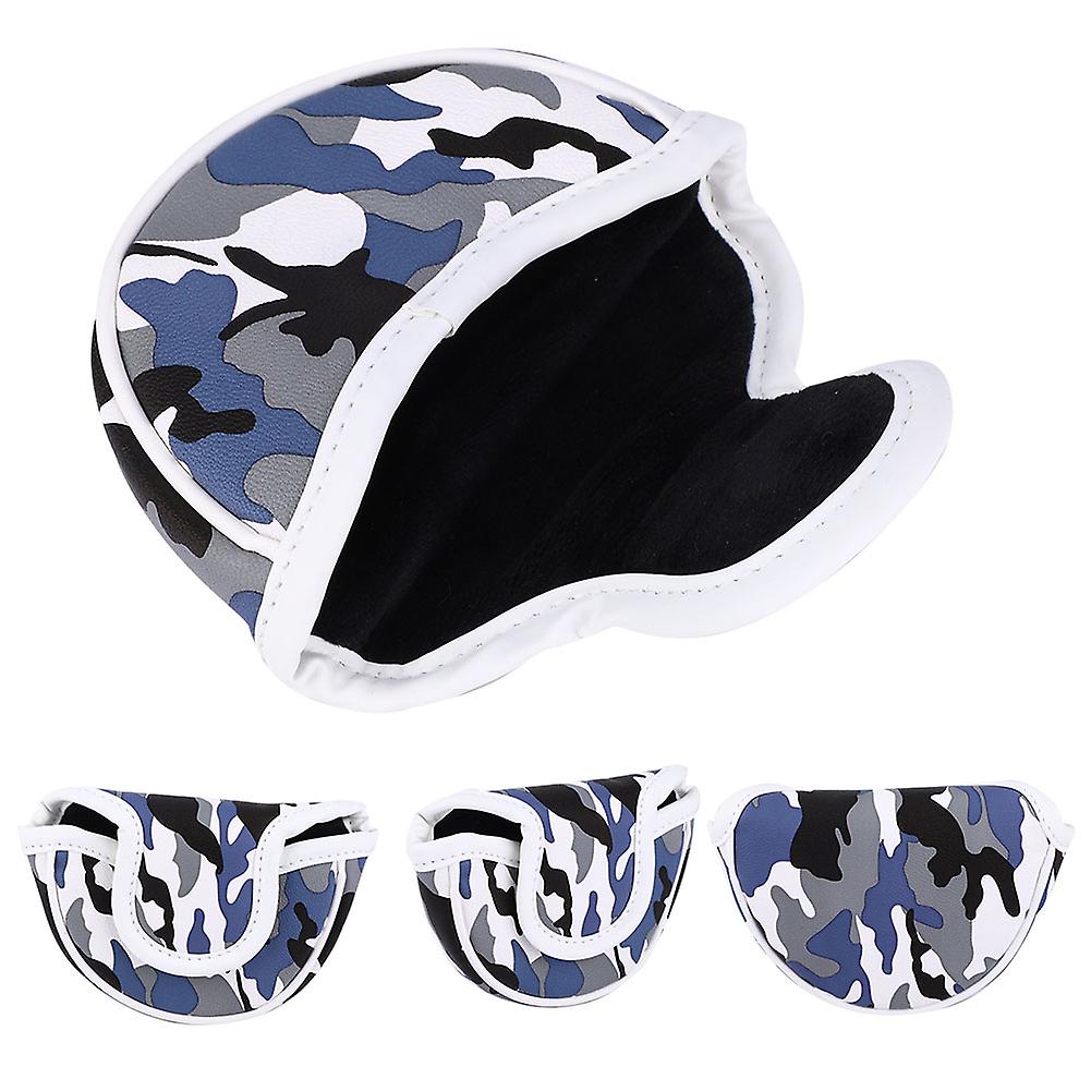 Pu Leather Camouflage Semicircular Waterproof Magnetic Buckle Golf Putter Head Cover Club Headcovers Accessorycamouflage Blue