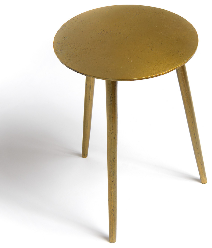 Orissa Brass Finish Accent Table   Midcentury   Side Tables And End Tables   by Best Home Fashion  Houzz