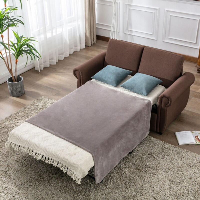 Pull Out Sofa Bed with Twin Size Memory Mattress