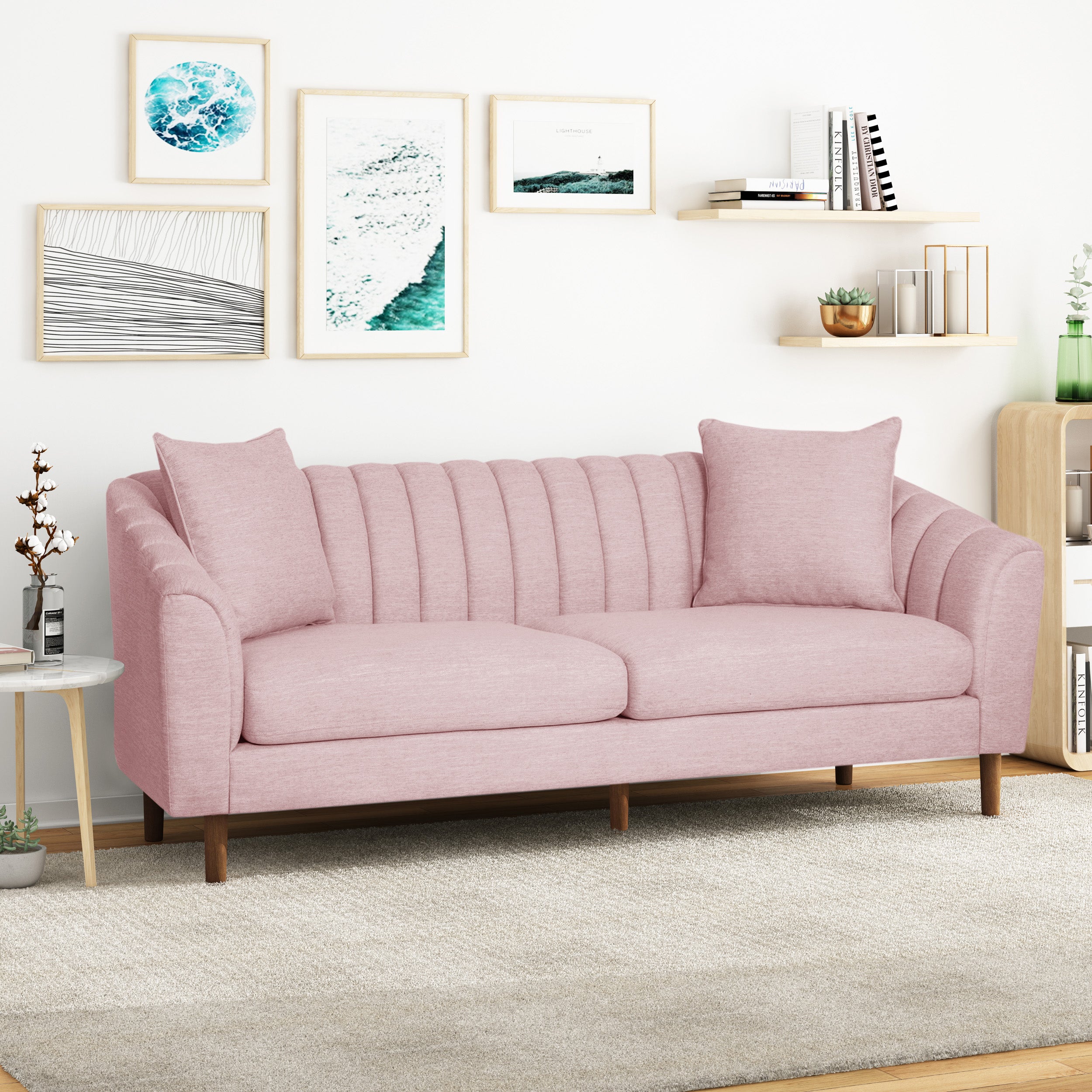 Jeannie Contemporary Fabric 3 Seater Sofa