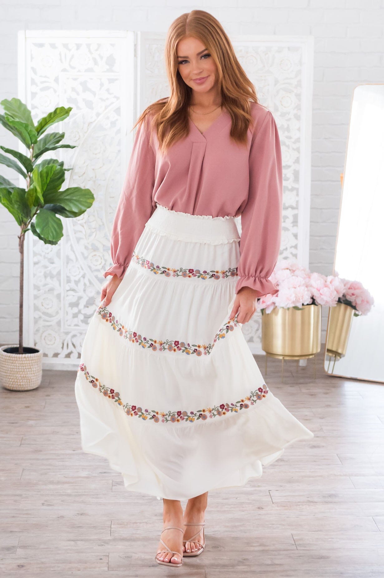 Sway My Way Modest Tiered Skirt