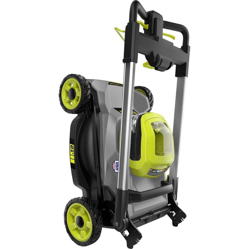 RYOBI 40V HP Brushless 21 in. Cordless Walk Behind Self-Propelled Lawn Mower & Trimmer - (3) Batteries/(2) Rapid Chargers RY401140-4X