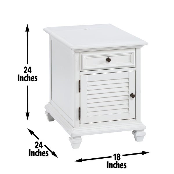 The Gray Barn Castana Modern Farmhouse Soft White End Table with USB